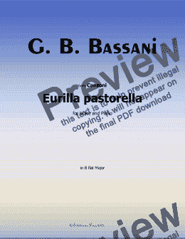 page one of G. B. Bassani-Eurilla pastorella,in B flat Major