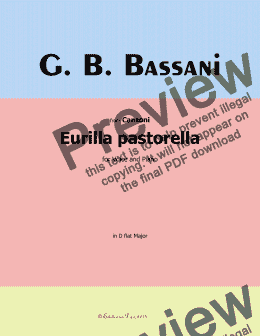 page one of G. B. Bassani-Eurilla pastorella,in D flat Major