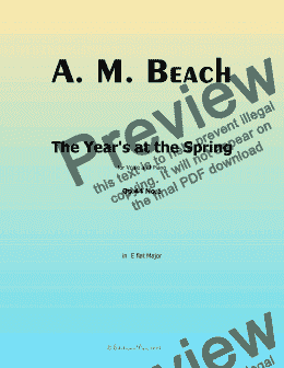 page one of A. M. Beach-The Year's at the Spring,Op.44 No.1,in E flat Major