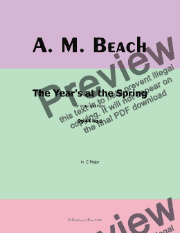 page one of A. M. Beach-The Year's at the Spring,Op.44 No.1,in C Major