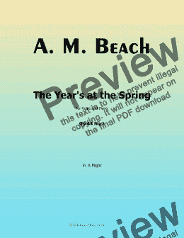 page one of A. M. Beach-The Year's at the Spring,Op.44 No.1,in A Major