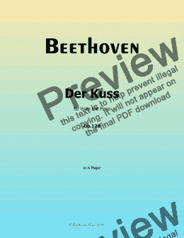 page one of Beethoven-Der Kuss in A Major