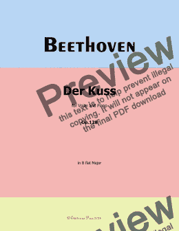 page one of Beethoven-Der Kuss, in B flat Major