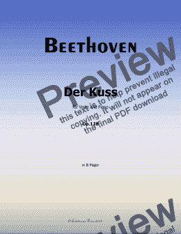 page one of Beethoven-Der Kuss, in B Major