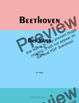 page one of Beethoven-Der Kuss, in C Major