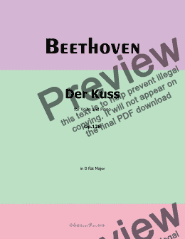 page one of Beethoven-Der Kuss, in D flat Major