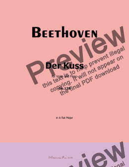 page one of Beethoven-Der Kuss, in A flat Major