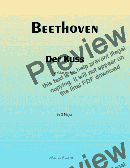 page one of Beethoven-Der Kuss, in G Major