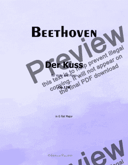 page one of Beethoven-Der Kuss, in G flat Major