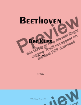 page one of Beethoven-Der Kuss, in F Major