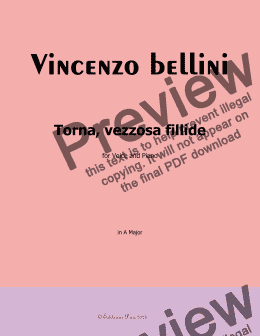 page one of V. Bellini-Torna,vezzosa fillide,in A Major