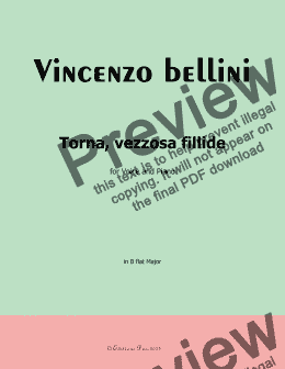 page one of V. Bellini-Torna,vezzosa fillide,in B flat Major