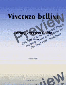 page one of V. Bellini-Torna,vezzosa fillide,in D flat Major