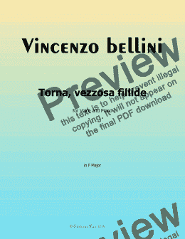 page one of V. Bellini-Torna,vezzosa fillide,in F Major