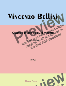 page one of V. Bellini-Quando incise su quel marmo in F Major