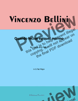 page one of V. Bellini-Quando incise su quel marmo in G flat Major