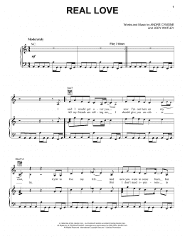 page one of Real Love (Piano, Vocal & Guitar Chords (Right-Hand Melody))