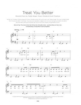 page one of Treat You Better (Really Easy Piano)