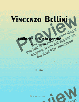 page one of V. Bellini-Malinconia,Ninfa gentile,in f minor