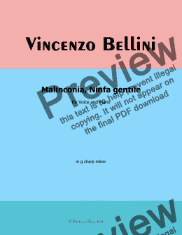 page one of V. Bellini-Malinconia,Ninfa gentile, in g sharp minor