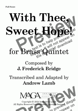 page one of J. Frederick Bridge | With Thee, Sweet Hope! | for Brass Quintet