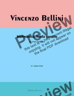 page one of V. Bellini-Malinconia,Ninfa gentile, in c sharp minor