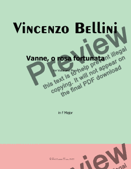 page one of V. Bellini-Vanne,o rosa fortunata in F Major