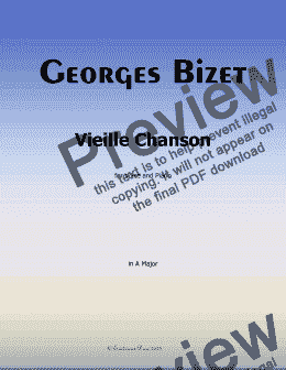 page one of Bizet-Vieille Chanson, in A Major