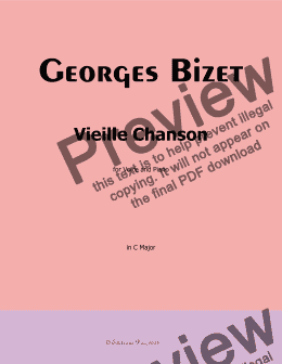 page one of Bizet-Vieille Chanson, in C Major