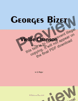 page one of Bizet-Vieille Chanson, in G Major