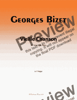 page one of Bizet-Vieille Chanson, in F Major