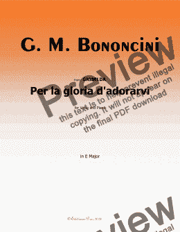 page one of G. M. Bononcini-Per la gloria d'adorarvi, in E Major