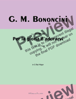 page one of G. M. Bononcini-Per la gloria d'adorarvi, in E flat Major