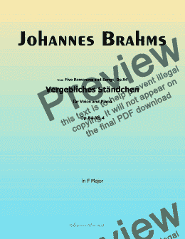 page one of Brahms-Vergebliches Standchen,in F Major