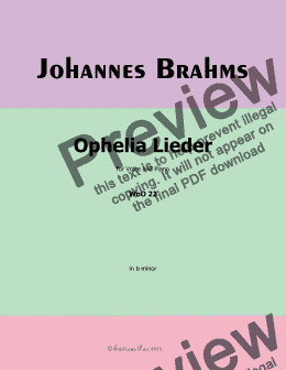 page one of Brahms-Ophelia Lieder,in b minor