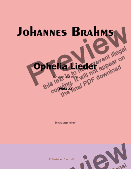 page one of Brahms-Ophelia Lieder,in c sharp minor