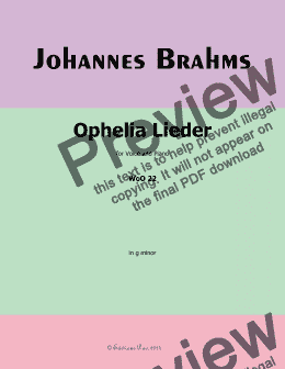 page one of Brahms-Ophelia Lieder,in g minor