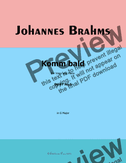 page one of Brahms-Komm bald,Op.97 No.5 in G Major