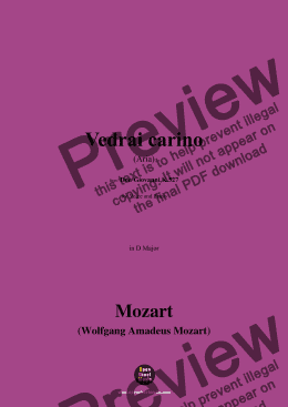 page one of W. A. Mozart-Vedrai carino(Aria),in D Major