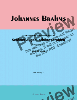 page one of Brahms-Schoner Augen,schone Strahlen,in E flat Major