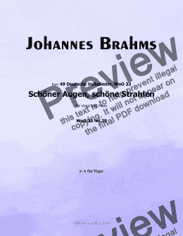 page one of Brahms-Schoner Augen,schone Strahlen,in A flat Major