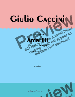 page one of G. Caccini-Amarilli, in g minor