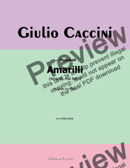 page one of G. Caccini-Amarilli, in a flat minor