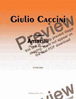 page one of G. Caccini-Amarilli, in b flat minor