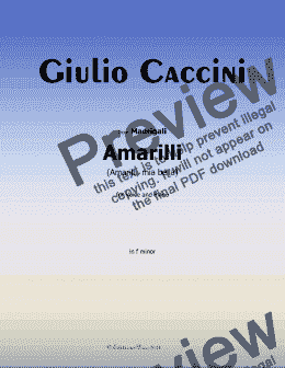 page one of G. Caccini-Amarilli, in f minor