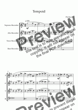 page one of Tempoid - Recorder Quartet