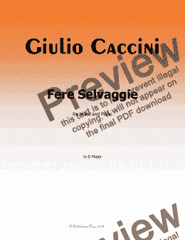 page one of G. Caccini-Fere Selvaggie,in D Major