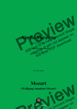 page one of W. A. Mozart-Air de Suzanne(Act 4 No.27),in G flat Major