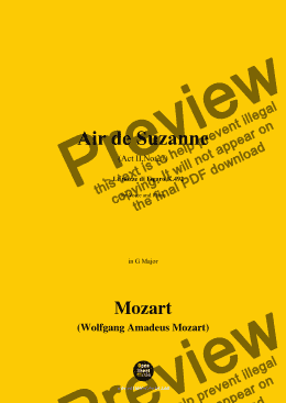 page one of W. A. Mozart-Air de Suzanne(Act 4 No.27),in G Major