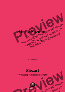 page one of W. A. Mozart-Air de Suzanne(Act 4 No.27),in E flat Major